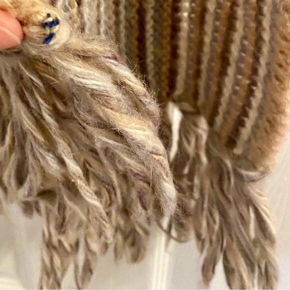 Aris Tan Striped Knit Tassel Scarf Unisex Womens One Size - Picture 11 of 13
